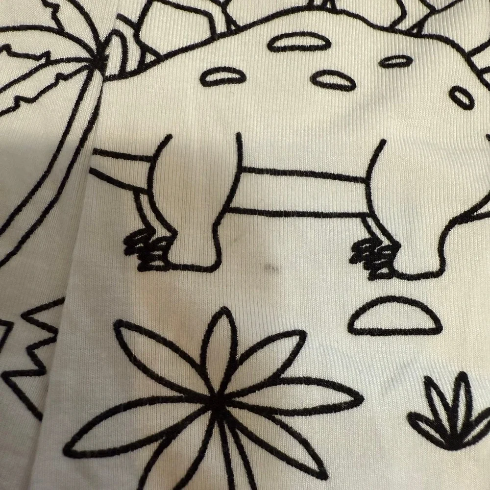 Caden Lane Colorable Two‎ Piece Pajama Set Jurassic Playground 9/10